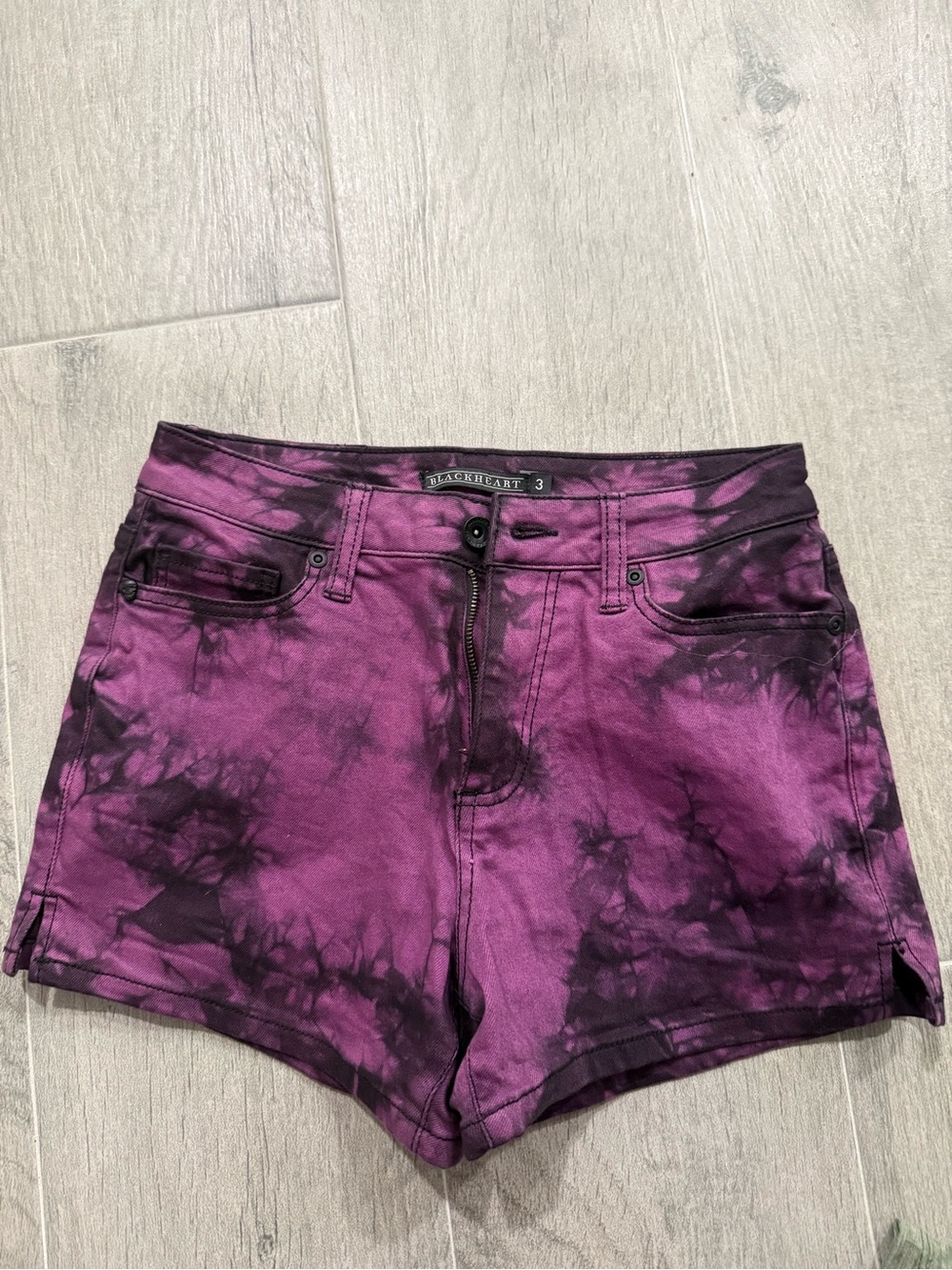 Blackheart Purple Tie-Dye High-Rise Women's Shorts